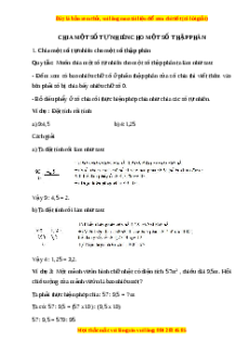 Lý thuyết Chia một số tự nhiên cho một số thập phân Toán 5