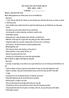 Đề cương Cuối kì 2 GDCD 8 Cánh diều (có lời giải)