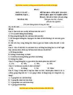 Đề thi cuối kì 1 KHTN 6 Kết nối tri thức - Đề 2