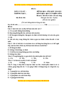 Đề thi cuối kì 1 KHTN 6 Kết nối tri thức - Đề 2