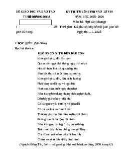 Đề minh họa thi vào lớp 10 Ngữ văn 2025 - Phòng GD&ĐT Quảng Nam