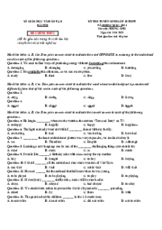 Đề thi vào 10 Tiếng Anh Thành phố Hà Nội năm 2023-2024