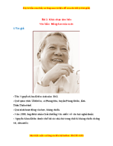 Tác giả - tác phẩm Bài 9: Khúc nhạc tâm hồn Ngữ văn 7 Kết nối tri thức