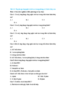 Trắc nghiệm Bài 23: Ứng dụng công nghệ sinh học trong phòng, trị bệnh thủy sản Công nghệ 12 Lâm nghiệp-Thủy sản Cánh diều