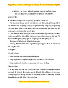 Giáo án Khoảng cách trong không gian Toán 11 Chân trời sáng tạo