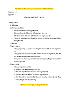 Giáo án Cảm ứng ở thực vật Sinh học 11 Chân trời sáng tạo