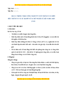 Giáo án Bài 11 Lịch sử 8 Kết nối tri thức (2024): Phong trào công nhân từ cuối thể kỉ XVIII đến đầu thế kỉ XX