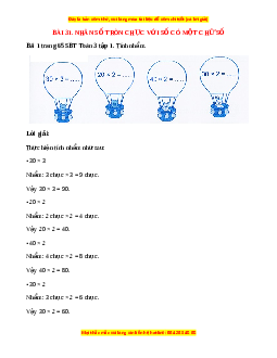 VBT Toán lớp 3 Bài 31 (Cánh diều): Nhân số tròn chục với số có một chữ số