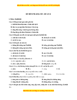 Đề thi cuối kì 1 Địa lý 10 Cánh diều (đề 2)