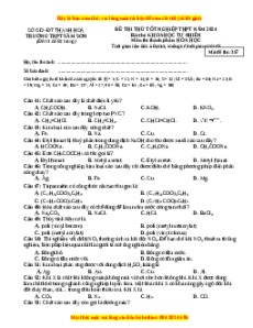 Đề thi thử tốt nghiệp Hóa học trường THPT Sầm Sơn lần 1 năm 2024