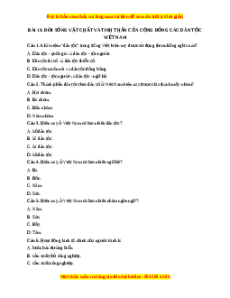 Trắc nghiệm Bài 13 Lịch Sử 10 Kết nối tri thức: Đời sống vật chất và tinh thần của cộng đồng các dân tộc Việt Nam