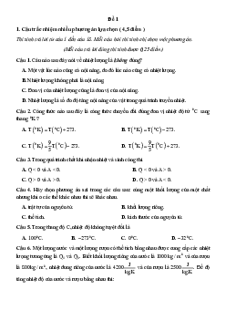 Bài tập ôn tập + Đề kiểm tra Vật Lí 12 Cánh diều theo chương