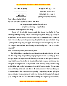 Đề thi cuối kì 2 Ngữ văn 11 Chân trời sáng tạo (Đề 6)