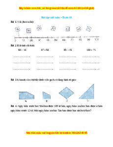 Bài tập cuối tuần Toán lớp 2 Tuần 18 Cánh diều (có lời giải)