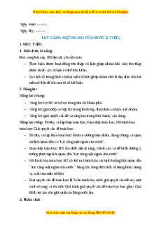 Giáo án Lực căng mặt ngoài của nước Toán 11 Kết nối tri thức