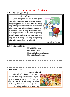 Bộ 10 đề thi Cuối kì 1 Tiếng Việt lớp 1 Kết nối tri thức có đáp án