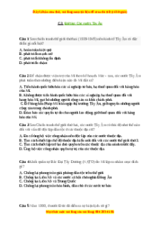 Trắc nghiệm Bài 10 Lịch sử 9: Tây Âu