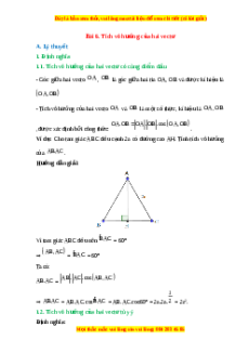 Lý thuyết Bài 6: Tích vô hướng của hai vectơ Toán 10 Cánh diều