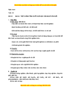 Giáo án Thực hành: Tính chất hóa học của bazơ và muối Hóa học 9