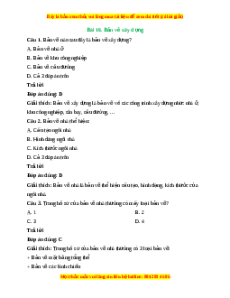 Trắc nghiệm Công nghệ 10 Bài 16 Cánh diều: Bản vẽ xây dựng