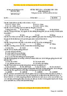 Đề thi thử tốt nghiệp Sinh học Sở Hưng Yên năm 2024