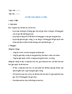 Giáo án Luyện tập chung trang 79 Toán 9 Kết nối tri thức