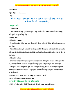 Giáo án Thực hành và trải nghiệm thu thập, phâp loại và kiểm đếm Toán lớp 2 Kết nối tri thức