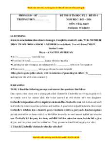 Đề thi giữa kì 2 Tiếng Anh 8 Global success (Đề 4 kèm file nghe)