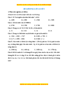 Đề thi giữa kì 2 Toán lớp 3 Kết nối tri thức - Đề 5