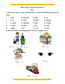 Đề thi cuối kì 2 Tiếng Anh lớp 4 i-Learn Smart Start (Đề 4)