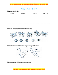 Bài tập cuối tuần Toán lớp 2 Tuần 17 Cánh diều (có lời giải)