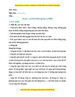 Giáo án Luyện tập chung (trang 110) Toán lớp 2 Kết nối tri thức