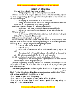 Phiếu bài tập Tuần 4 Món quà của cha Ngữ văn 6