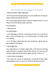 Lý thuyết Vật lý 10 Kết nối tri thức Bài 3: Thực hành tính sai số trong phép đo. Ghi kết quả đo