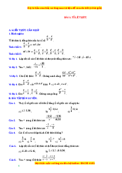 Chuyên đề Tỉ lệ thức Toán 7 Cánh diều