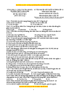 Đề thi thử tốt nghiệp Lịch sử trường THPT Lam Kinh lần 1 năm 2024