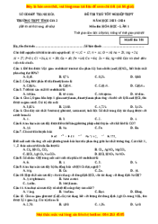 Đề thi thử tốt nghiệp Hóa học trường THPT Tĩnh Gia 2 lần 1 năm 2024