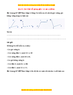 VBT Toán lớp 3 Bài 57 (Cánh diều): Ôn tập về hình học và đo lường