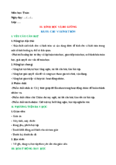 Giáo án Chu vi hình tròn Toán lớp 5 Cánh diều