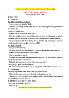 Giáo án Bài 4 Địa lí 7 Kết nối tri thức (Phiên bản 2): Liên minh châu Âu