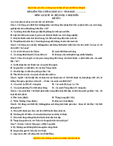 Đề thi cuối kì 2 Lịch sử 10 Cánh diều - Đề 3