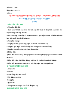 Giáo án Thực hành và trải nghiệm Toán lớp 5 Chân trời sáng tạo