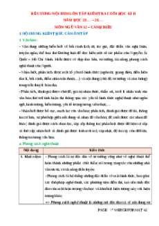 Đề cương ôn tập Cuối kì 2 Ngữ văn 12 Cánh diều