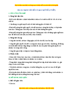 Giáo án Nhân với số có hai chữ số Toán lớp 4 Cánh diều