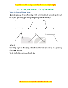 Giải Sgk Toán lớp 3 Bài 18: Góc, góc vuông, góc không vuông (Kết nối tri thức)