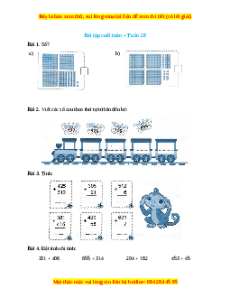 Bài tập cuối tuần Toán lớp 2 Tuần 28 Cánh diều (có lời giải)