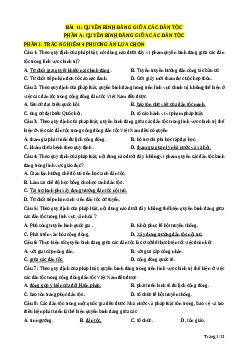 Trắc nghiệm Bài 11 Kinh tế pháp luật 11 Đúng-Sai, Trả lời ngắn: Quyền bình đẳng dân tộc - Sao chép