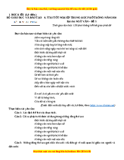 Đề Tốt nghiệp Ngữ Văn 2024 theo đề tham khảo (Đề 3)