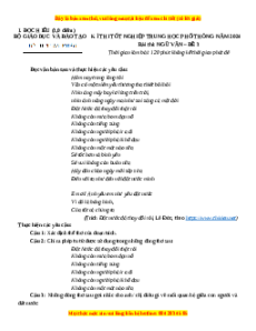 Đề Tốt nghiệp Ngữ Văn 2024 theo đề tham khảo (Đề 3)
