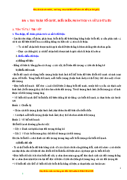Chuyên đề Thu thập, tổ chức, biểu diễn, phân tích và xử lí dữ liệu Toán 6 Cánh diều